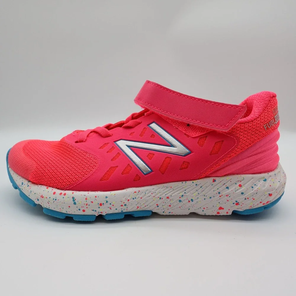 New Balance FuelCore Urge Kids Size 3 Pink Mesh Hook Loop Running Shoes KVURGPGP